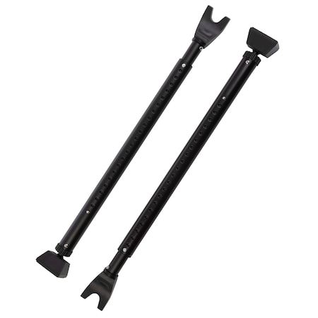 Stalwart Adjustable Door Stopper Bar, Black, 2PK 75-PT2013